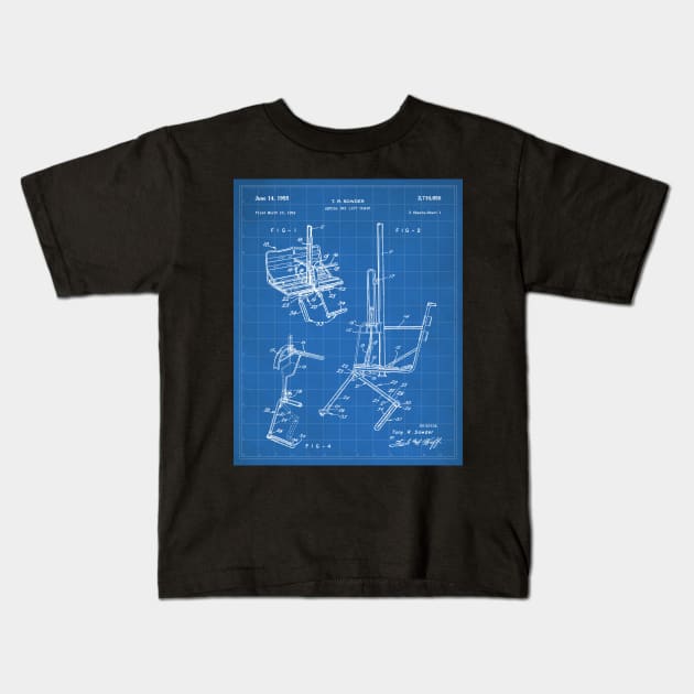 Skiing Patent - Ski Chalet Ski Fan Art - Blueprint Kids T-Shirt by patentpress